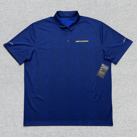 Nike Polo‎ Shirt Mens XL Blue Army Radars Lockheed Martin Dri-FIT Performance